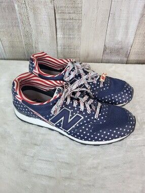 New Balance 996 Patriotic Stars & Stripes Print Sneakers -Navy Red White. Size 8